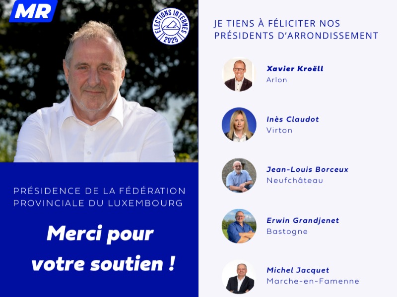 Reconduit à la présidence de la Fédération provinciale